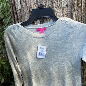 NWT T/O Black Striped Cozy Gray Tunic Sweater & Cream Soda Polo Shirt Girls L